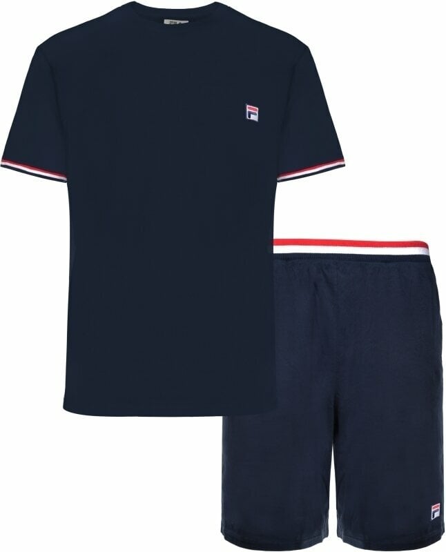 Roupa interior de fitness Fila FPS1135 Jersey Stretch T-Shirt / French Terry Pant Navy M Roupa interior de fitness