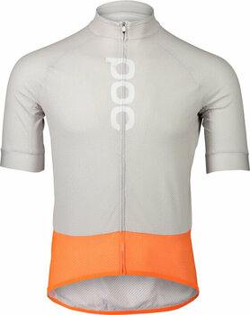 Велосипедна тениска POC Essential Road Logo Jersey Granite Grey/Zink Orange M Джърси - 1