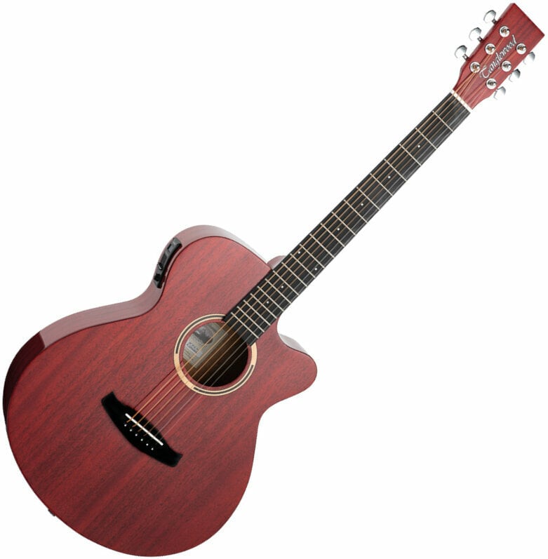 Dreadnought elektro-akoestische gitaar Tanglewood DBT SFCE TR G Thru Red Gloss