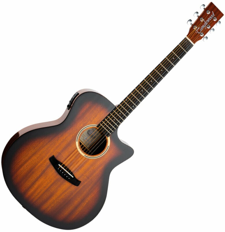 Dreadnought elektro-akoestische gitaar Tanglewood DBT VCE SB G Thru Sunburst Gloss