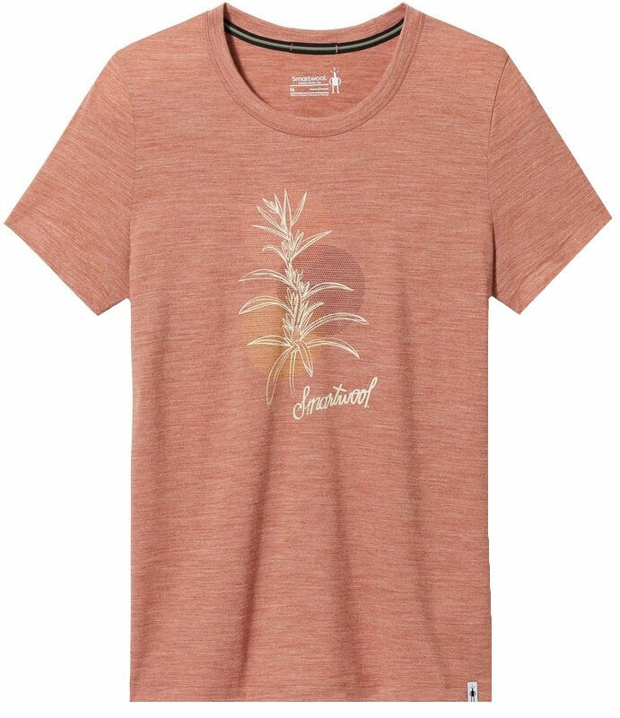 Outdoorové tričko Smartwool Women’s Sage Plant Graphic Short Sleeve Tee Slim Fit Copper Heather M Outdoorové tričko