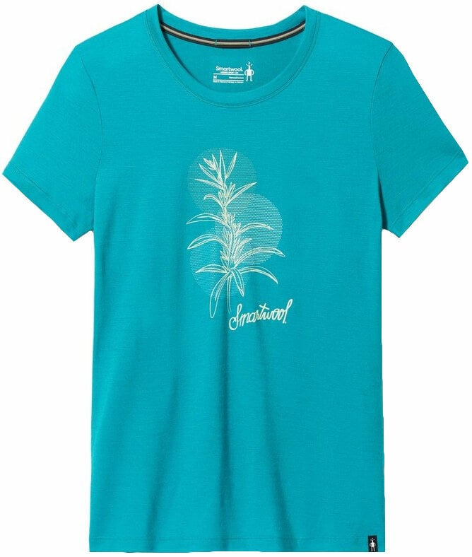 T-shirt de exterior Smartwool Women’s Sage Plant Graphic Short Sleeve Tee Slim Fit Deep Lake S T-shirt de exterior