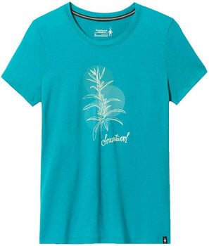 Outdoor T-Shirt Smartwool Women’s Sage Plant Graphic Short Sleeve Tee Slim Fit Deep Lake L Outdoor T-Shirt - 1