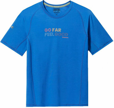 T-shirt de exterior Smartwool Men's Active Ultralite Graphic Short Sleeve Tee Blueberry Hill 2XL T-Shirt - 1