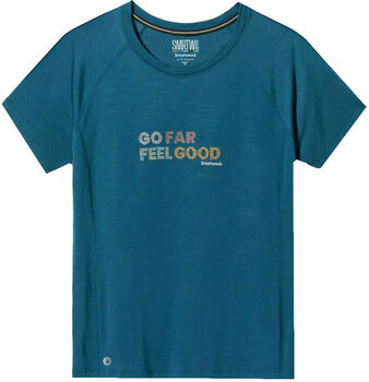 Outdoor T-Shirt Smartwool Women's Active Ultralite Go Far Feel Good Graphic Short Sleeve Tee Twilight Blue S Outdoor T-Shirt - 1