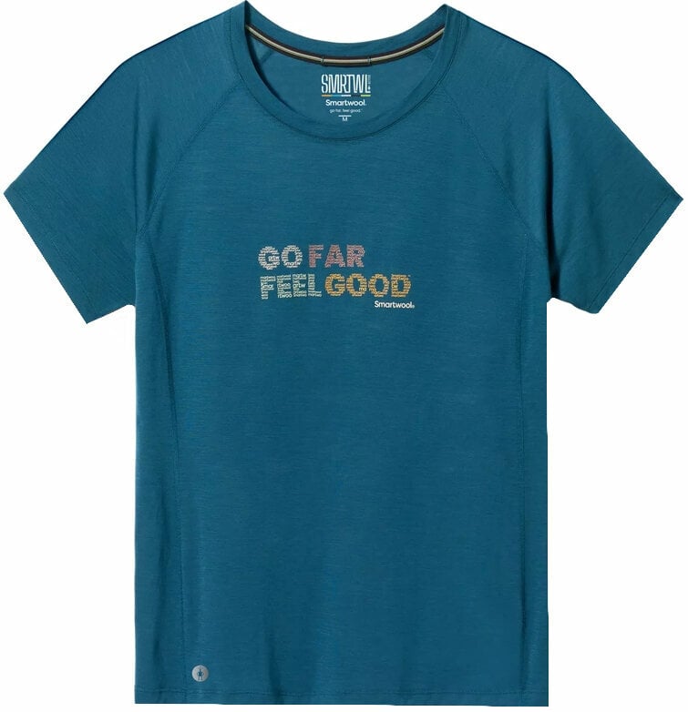 Outdoorové tričko Smartwool Women's Active Ultralite Go Far Feel Good Graphic Short Sleeve Tee Twilight Blue L Outdoorové tričko