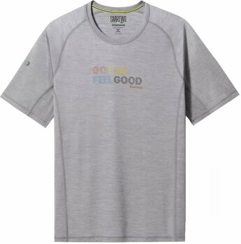 Outdoor T-Shirt Smartwool Men's Active Ultralite Graphic Short Sleeve Tee Light Gray Heather S T-Shirt - 1