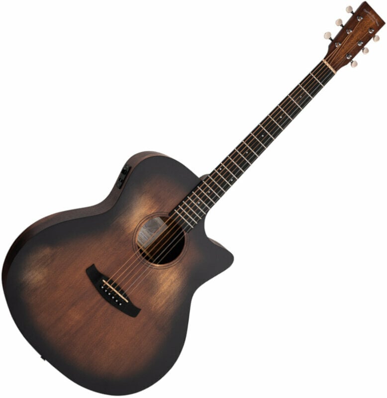 Jumbo elektro-akoestische gitaar Tanglewood TW OT 4 VC E Natural Distressed