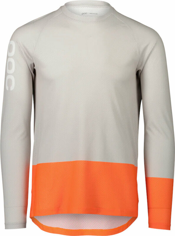 Велосипедна тениска POC MTB Pure LS Jersey Granite Grey/Zink Orange M Джърси