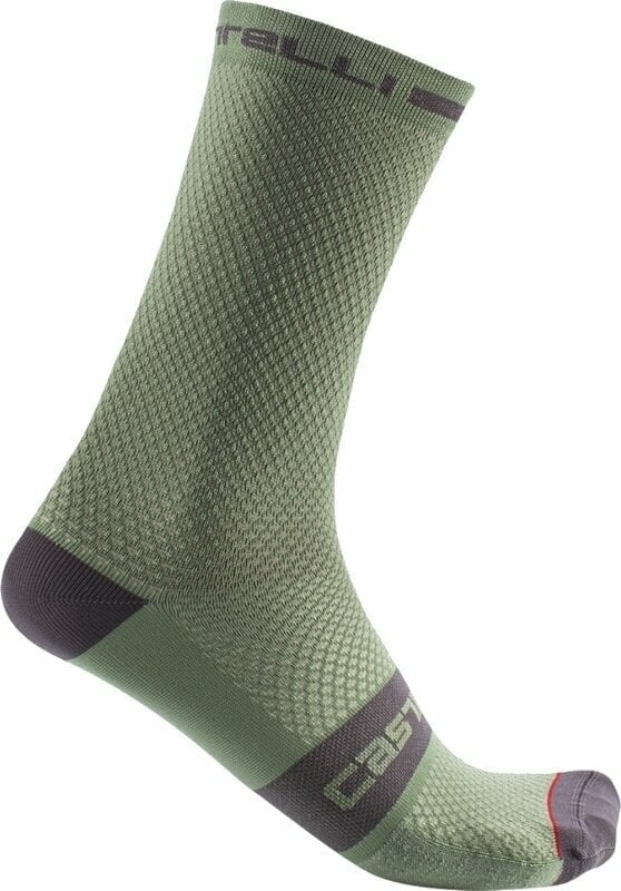Kolesarske nogavice Castelli Superleggera T 18 Sock Defender Green 2XL Kolesarske nogavice