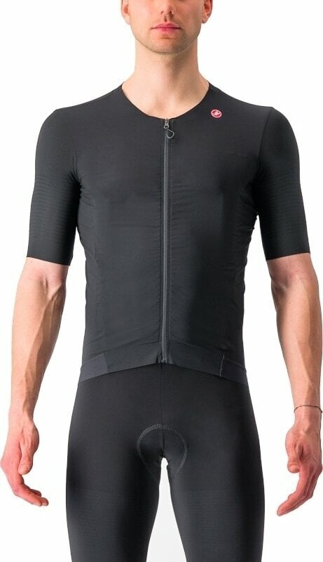Biciklistički dres Castelli Premio Black Jersey Dres Light Black/Black M