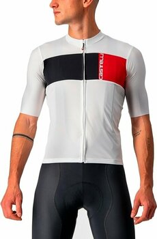 Cycling jersey Castelli Prologo 7 Jersey Ivory/Light Black-Red S - 1