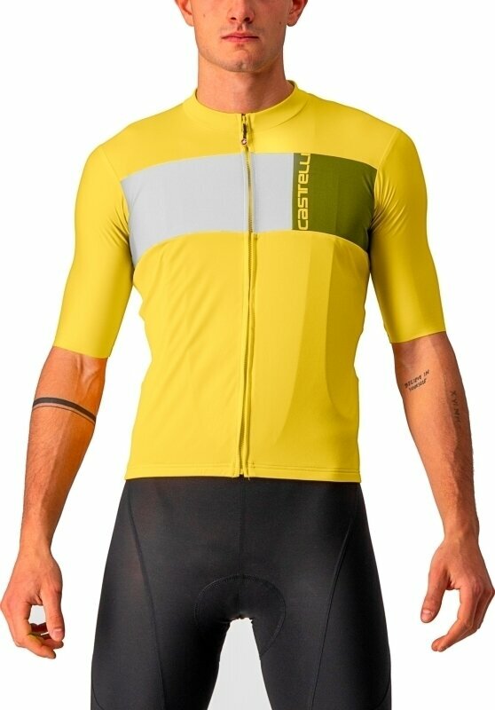 Maillot de ciclismo Castelli Prologo 7 Jersey Jersey Passion Fruit/Ivory-Avocado Green S