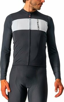 Maillot de cyclisme Castelli Prologo 7 Long Sleeve Jersey Light Black/Silver Gray-Ivory S - 1