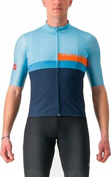 Cycling jersey Castelli A Blocco Jersey Jersey Baby Blue/Scarlet Lava-Niagara Blue-Belgian Blue M - 1