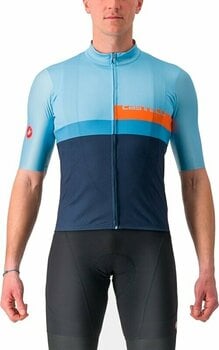 Cycling jersey Castelli A Blocco Jersey Baby Blue/Scarlet Lava-Niagara Blue-Belgian Blue 3XL - 1