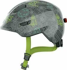 Kinderfietshelm Abus Smiley 3.0 LED Grey Space M Kinderfietshelm