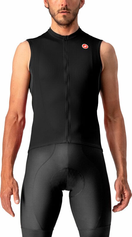 Odzież kolarska / koszulka Castelli Entrata Vi Sleeveless Bezrękawnik Black/Dark Gray-Ivory M