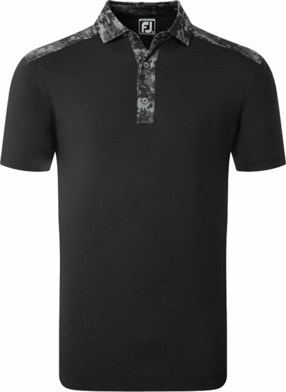 Camisa pólo Footjoy Cloud Camo Trim Mens Polo Shirt Black XL Camisa pólo