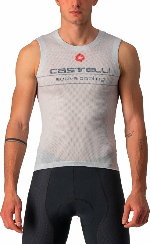 Cycling jersey Castelli Active Cooling Sleeveless Silver Gray XS