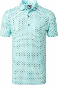 Риза за поло Footjoy Half Moon Geo Mens Polo Shirt White/Aqua Surf/Maui Blue/Lava 2XL - 1