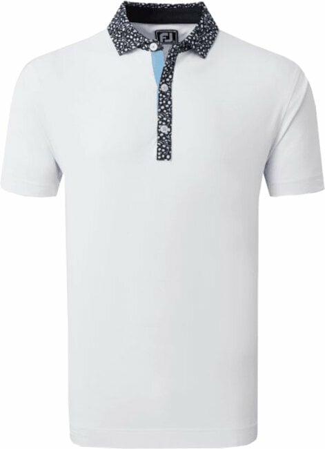 Риза за поло Footjoy Tossed Tulip Trim Mens Polo Shirt True Blue/Navy/White XL