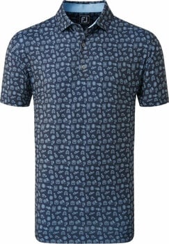 Polo trøje Footjoy Travel Print Mens Polo Shirt Navy/True Blue M - 1