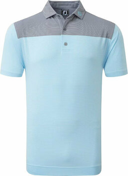 Camiseta polo Footjoy End-On-End Block Mens Polo Shirt White/True Blue/Navy L - 1