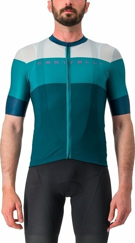 Biciklistički dres Castelli Sezione Jersey Dres Deep Teal/Quetzal Green L
