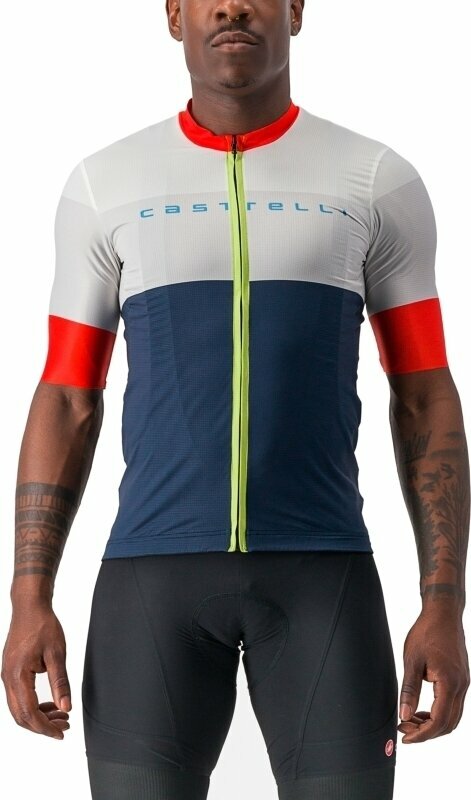 Tricou ciclism Castelli Sezione Jersey Jersey Belgian Blue/Ivory-Mastice-Fiery Red M