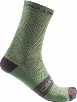 Cyklo ponožky Castelli Superleggera T 12 Sock Defender Green L/XL Cyklo ponožky - 1