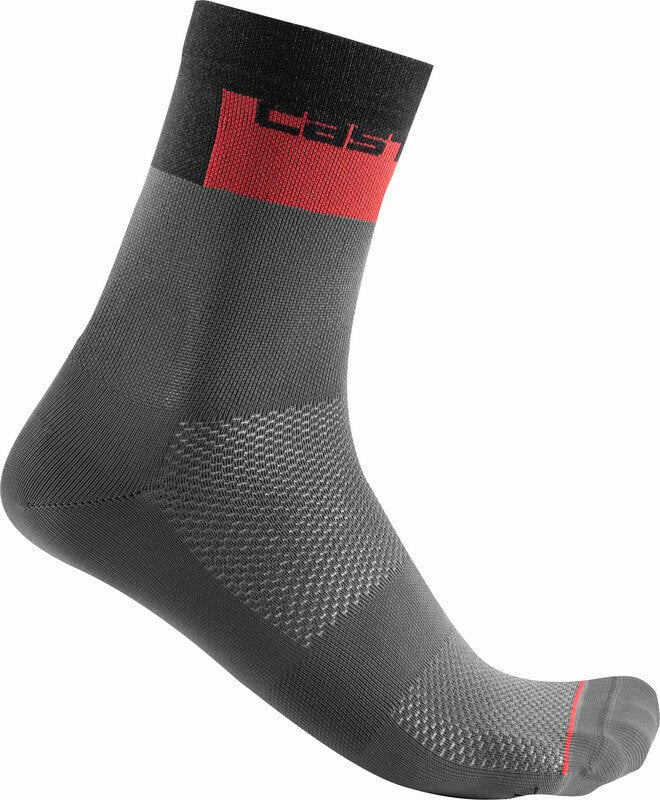 Cycling Socks Castelli Blocco 15 Sock Dark Gray 2XL Cycling Socks