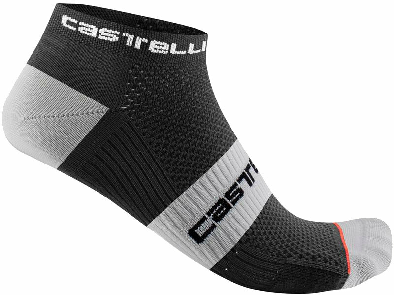 Meias de ciclismo Castelli Lowboy 2 Sock Black/White S/M Meias de ciclismo