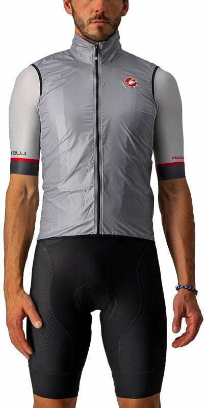 Veste de cyclisme, gilet Castelli Aria Vest Silver Gray L Veste