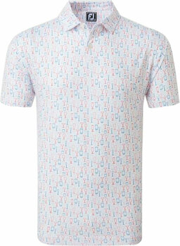 Риза за поло Footjoy Glass Print Mens Polo Shirt White M - 1