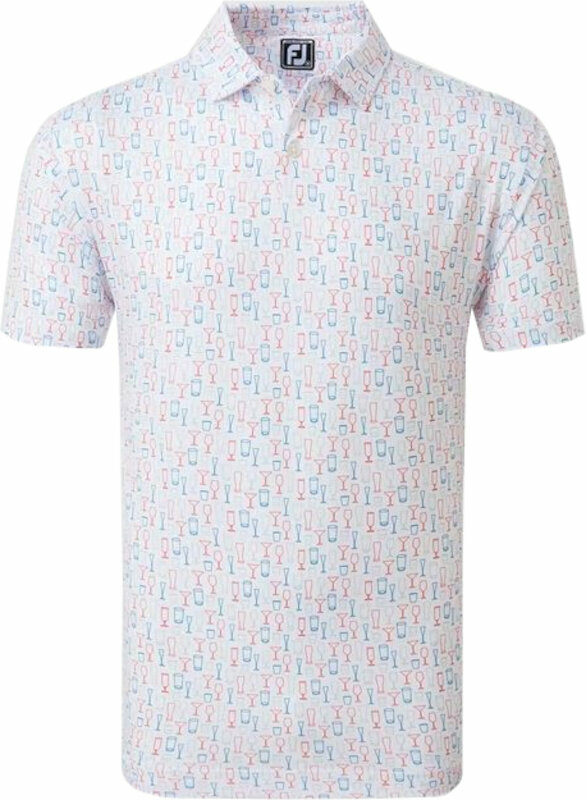 Риза за поло Footjoy Glass Print Mens Polo Shirt White L