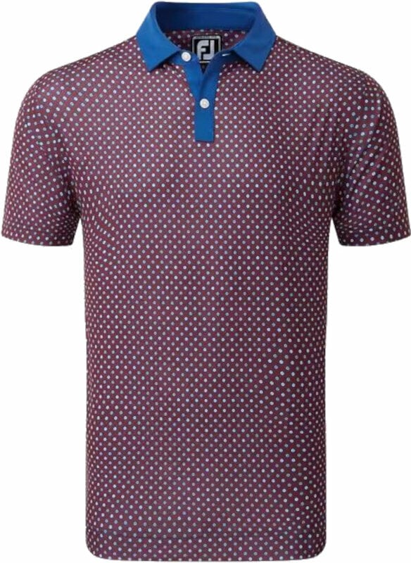 Polo košile Footjoy Circle Print Mens Polo Shirt Twilight/Racing Red/Iron/White 2XL