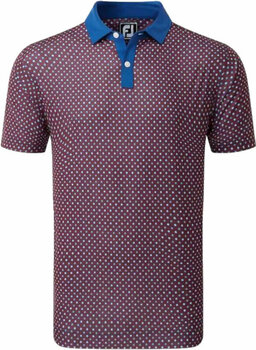Koszulka Polo Footjoy Circle Print Mens Polo Shirt Twilight/Racing Red/Iron/White 2XL - 1