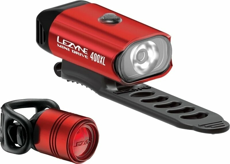 Cyklistické svetlo Lezyne Mini Drive 400XL/Femto Drive Pair Red/Hi Gloss Front 400 lm / Rear 7 lm Cyklistické svetlo