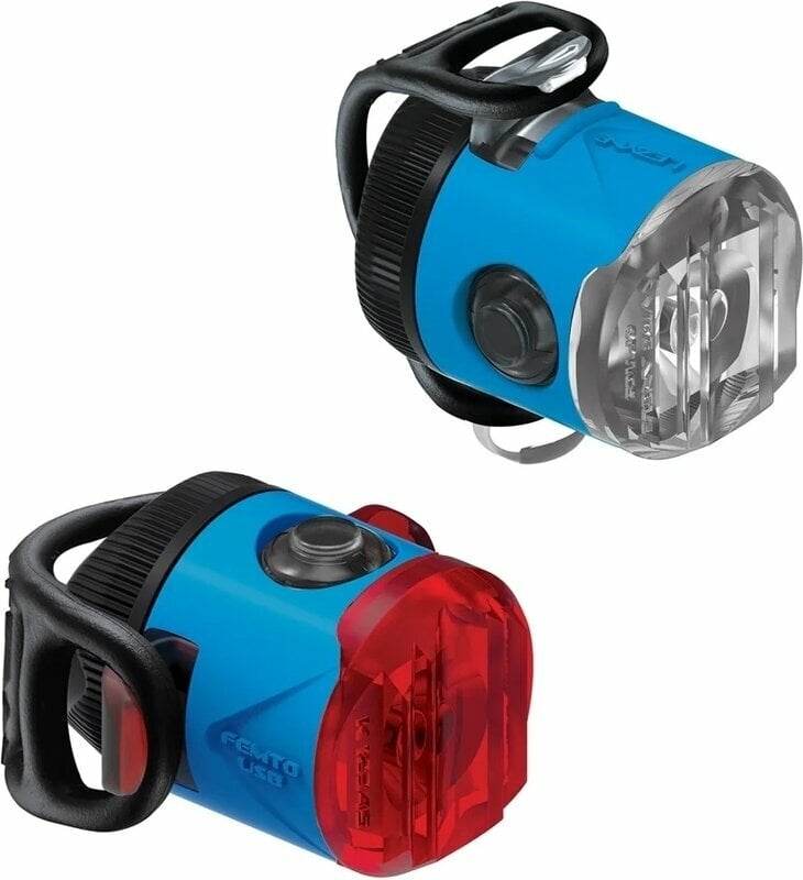 Luces de ciclismo Lezyne Femto USB Drive Pair Azul Front 15 lm / Rear 5 lm Luces de ciclismo