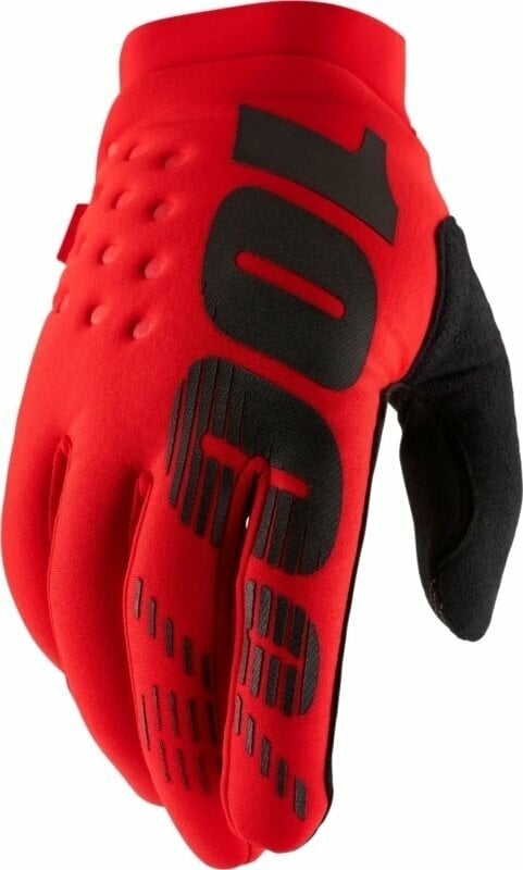 Levně 100% Brisker Gloves Red 2XL Cyklistické rukavice