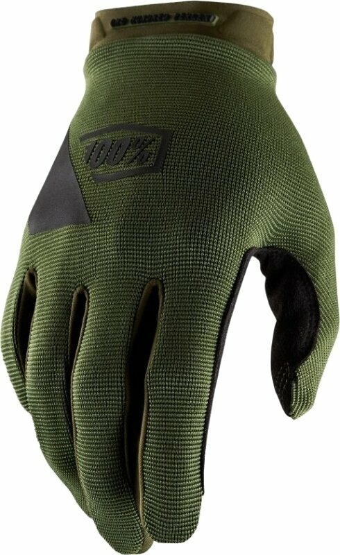 Cyklistické rukavice 100% Ridecamp Gloves Army Green/Black 2XL Cyklistické rukavice