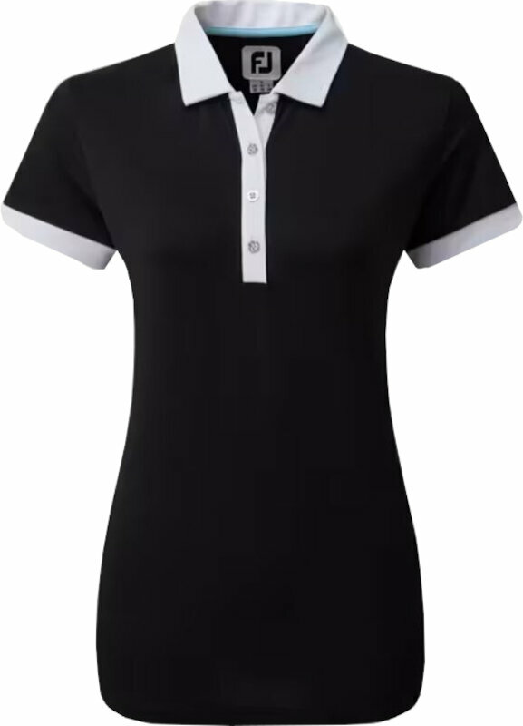 Footjoy Colour Block Womens Polo Shirt Black XS