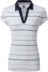 Rövid ujjú póló Footjoy Cap Sleeve Colour Block Womens White/Navy S Rövid ujjú póló