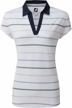 Pikétröja Footjoy Cap Sleeve Colour Block Womens Polo Shirt White/Navy S - 1