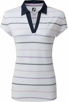 Camiseta polo Footjoy Cap Sleeve Colour Block Womens Polo Shirt White/Navy M - 1