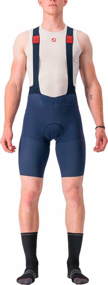 Cycling Short and pants Castelli Premio Black Bibshort Belgian Blue XL Cycling Short and pants