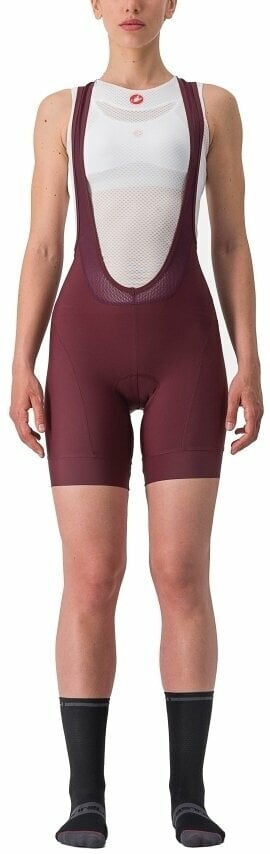 Fietsbroeken en -shorts Castelli Prima W Bibshort Deep Bordeaux/Persian Red XL Fietsbroeken en -shorts