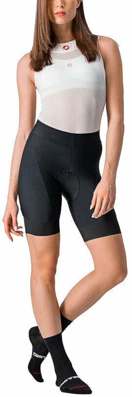 Fietsbroeken en -shorts Castelli Prima W Short Black/Hibiscus XS Fietsbroeken en -shorts