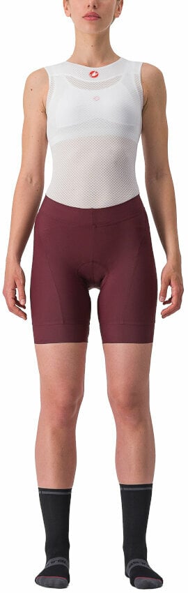 Calções e calças de ciclismo Castelli Prima W Short Deep Bordeaux/Persian Red XL Calções e calças de ciclismo